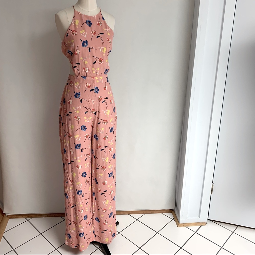 ZARA Floral Cut-Out Pants Jumpsuit NWT - Picture 2 of 9